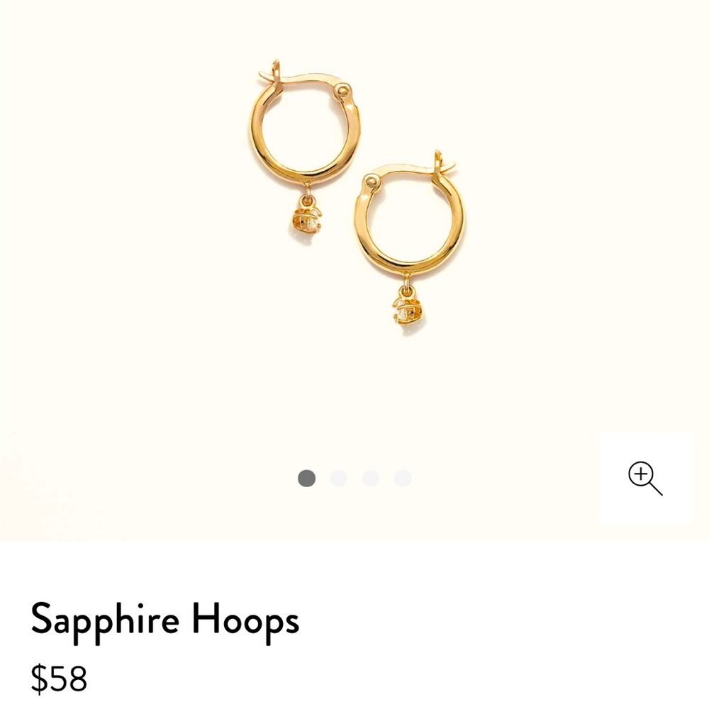 Mejuri 18k gold vermeil white sapphire hoops